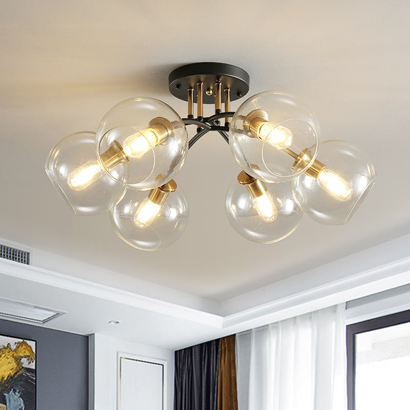 Kate Opulent Glow - 6-Light Semi-Flush Mount Ceiling Light