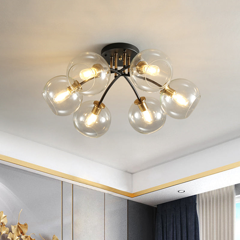 Kate Opulent Glow - 6-Light Semi-Flush Mount Ceiling Light