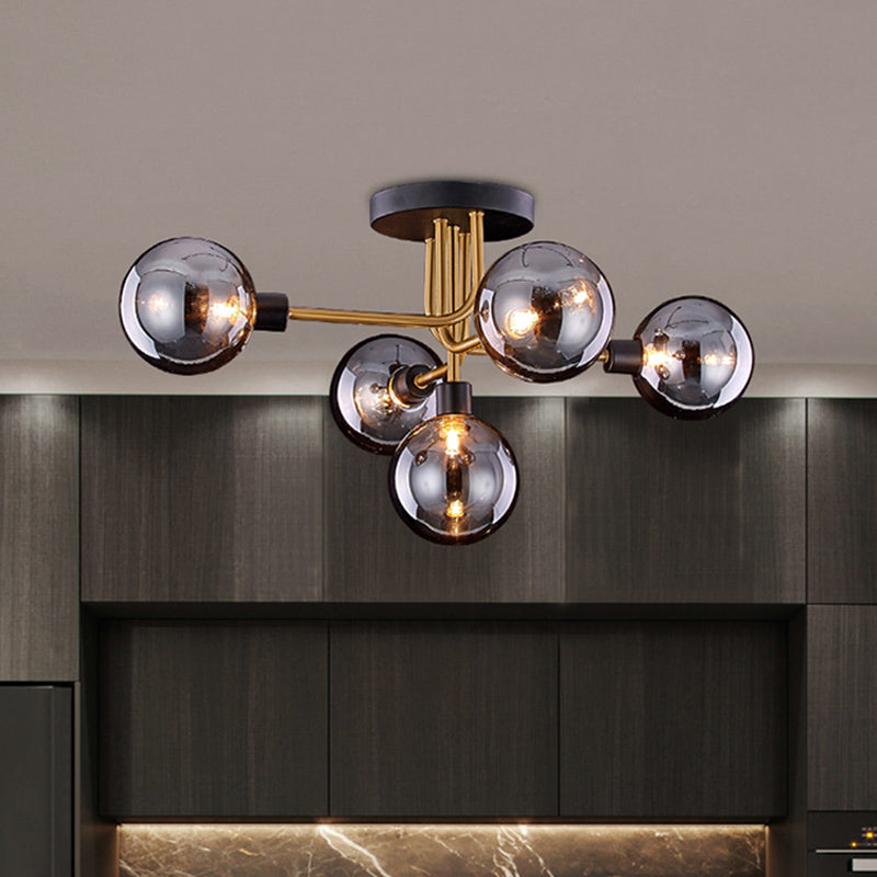 Lilliana Modern Smoke Glass Chandelier: Captivating Branching Design for Your Kitchen
