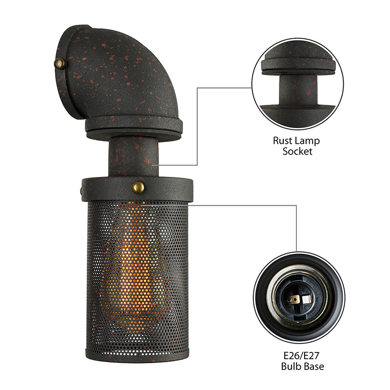 Enliven Your Walls with Industrial Flair: The Black Mesh Cylinder Wall Sconce