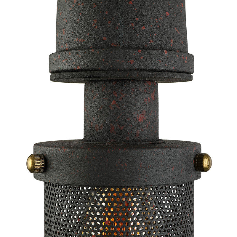 Enliven Your Walls with Industrial Flair: The Black Mesh Cylinder Wall Sconce