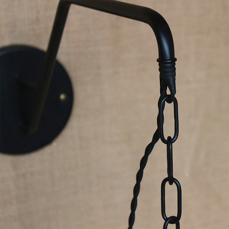 Evangeline - Vintage Industrial Wall Sconce with Black Metal Shade