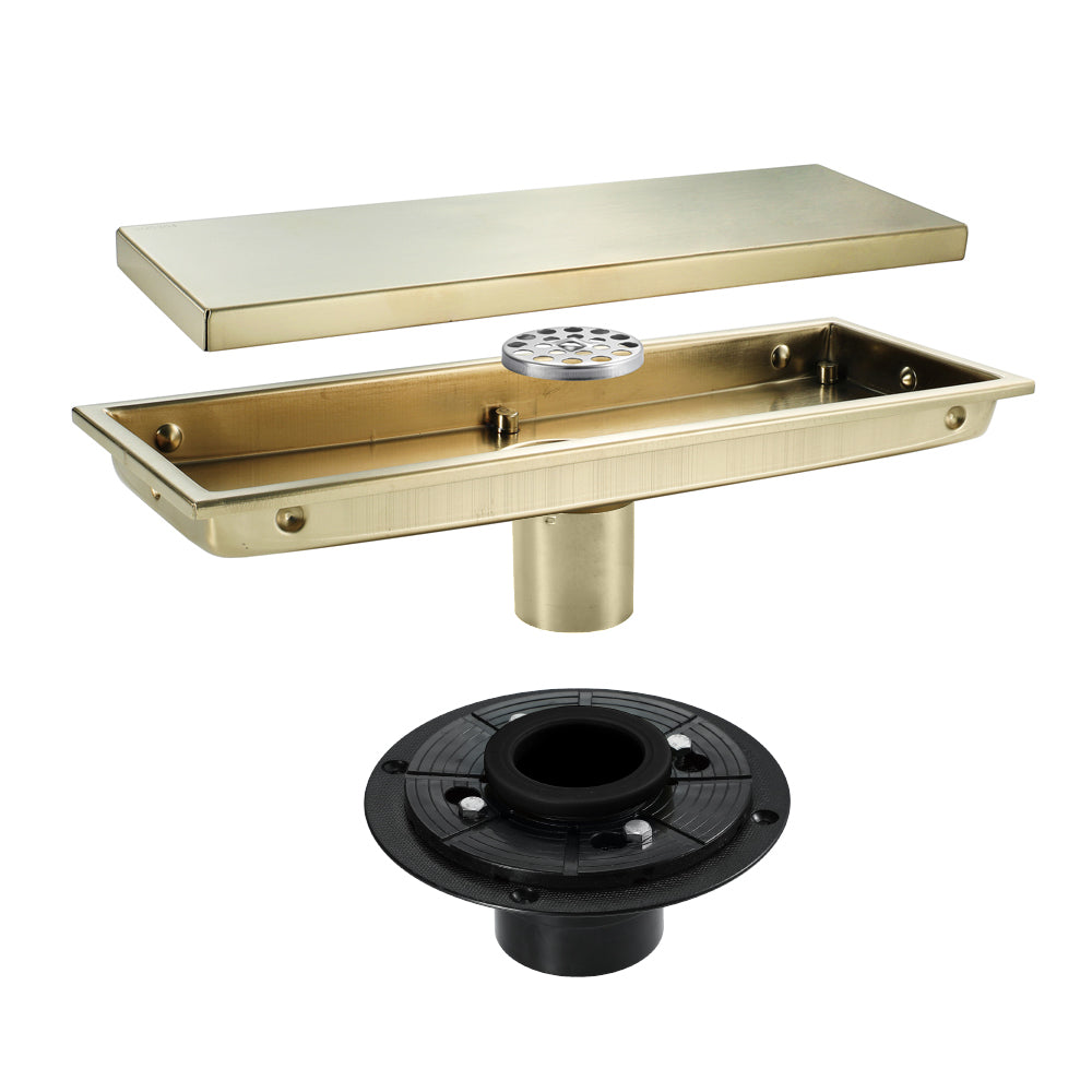 Brushed Gold stainless floor drain 11.8inch x 4.3 inch