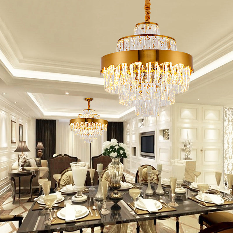 Alessandra Gold Cascade: Crystal Elegance for Your Dining Room