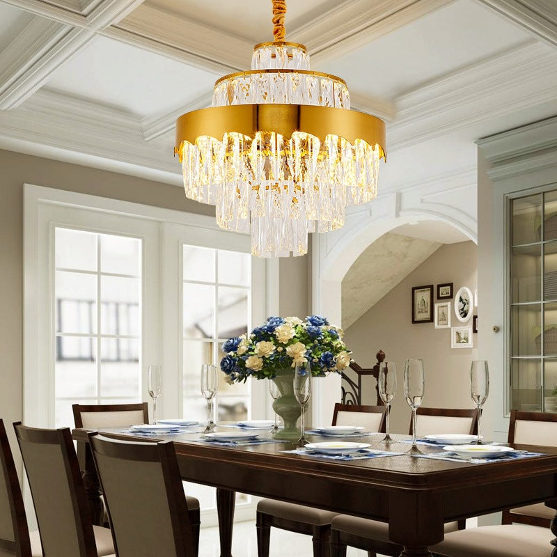 Alessandra Gold Cascade: Crystal Elegance for Your Dining Room