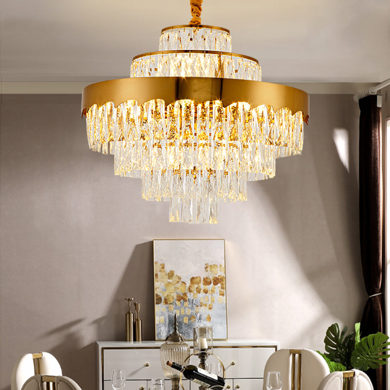 Alessandra Gold Cascade: Crystal Elegance for Your Dining Room