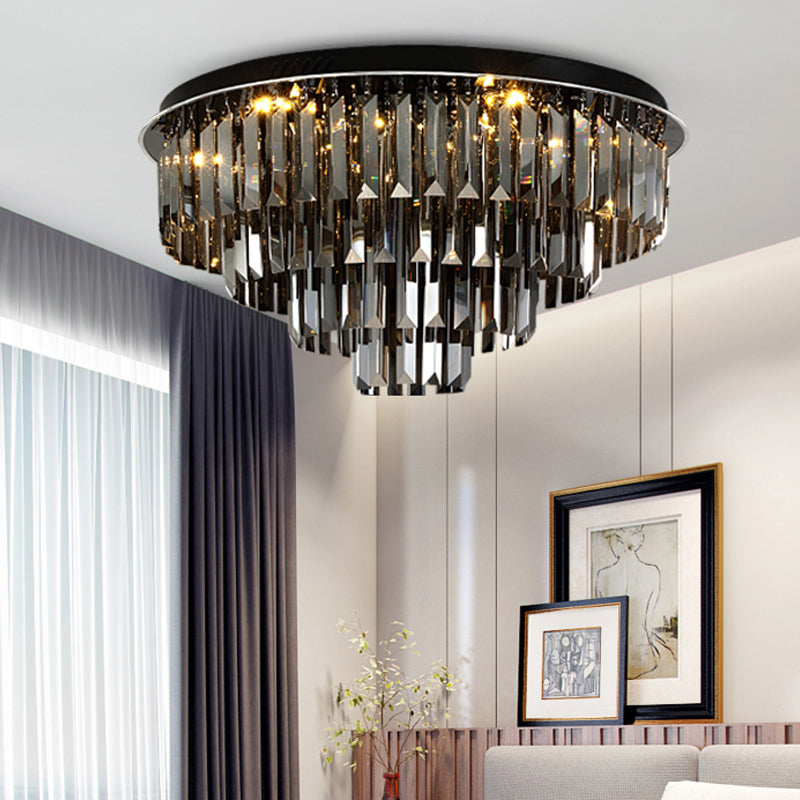 Crystal Symphony: Modern Layered LED Ceiling Light for Dining Rooms