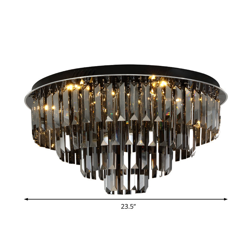 Crystal Symphony: Modern Layered LED Ceiling Light for Dining Rooms