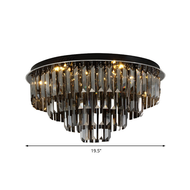 Crystal Symphony: Modern Layered LED Ceiling Light for Dining Rooms