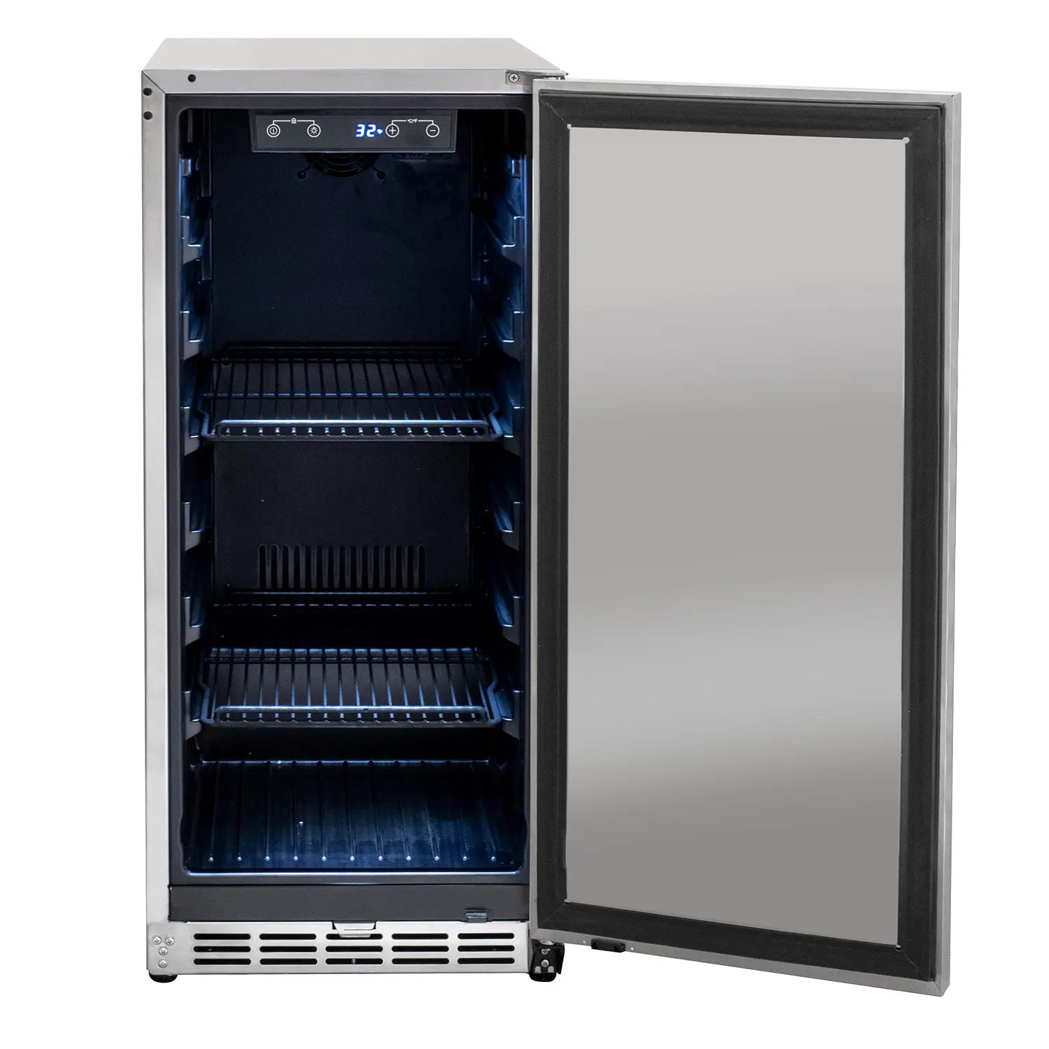 Kegco 15" Wide Outdoor Built-In Commercial Beverage Center Refrigerator- Solid Door