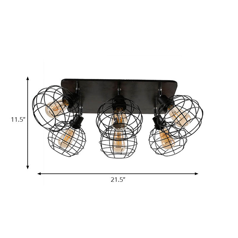 Embrace Industrial Charm and Ample Illumination: The Global Cage Semi-Flush Ceiling Light