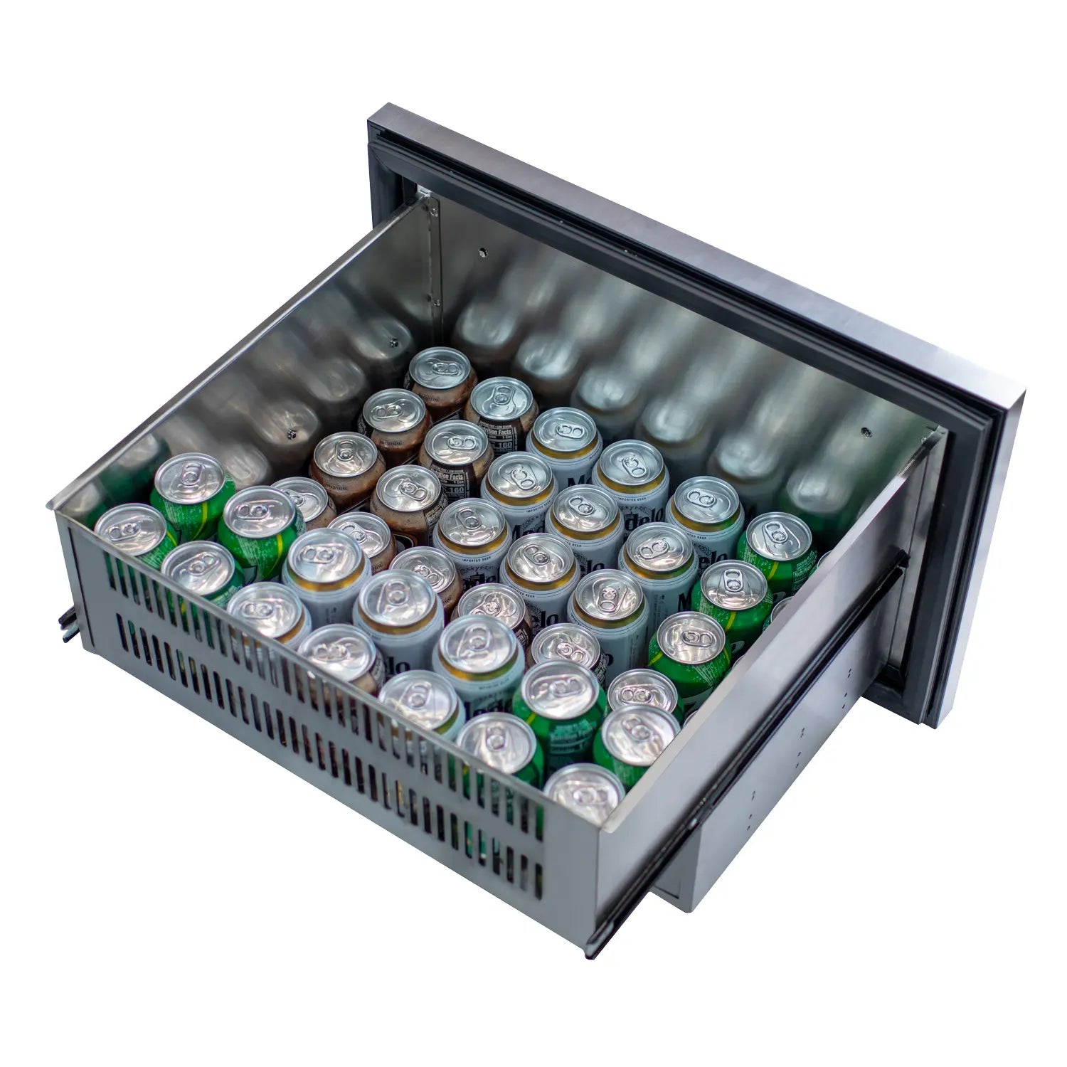 Kegco 24" Wide Built-In Stainless Steel Commercial Two-Drawer Refrigerator-Outdoor