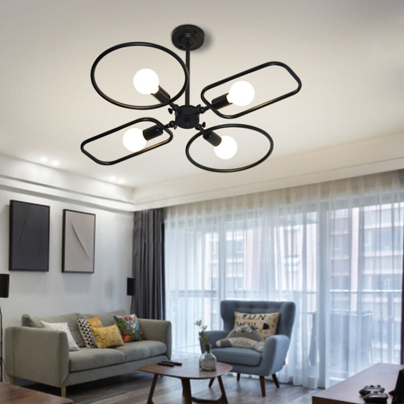 Zoey Modern Illumination: 4-Light Black Ceiling Lamp
