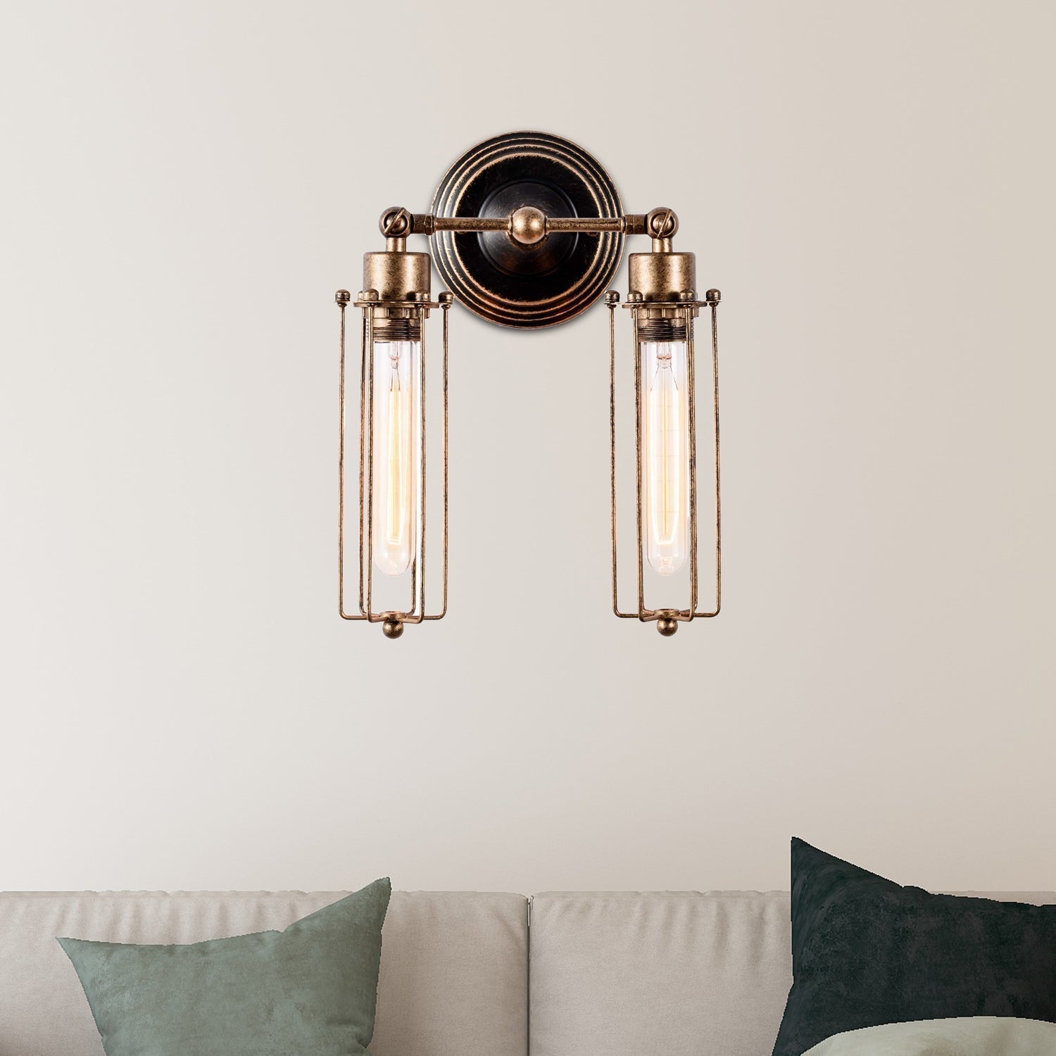 Embrace Industrial Charm and Flexible Illumination: The Rustic Cage Wall Sconce