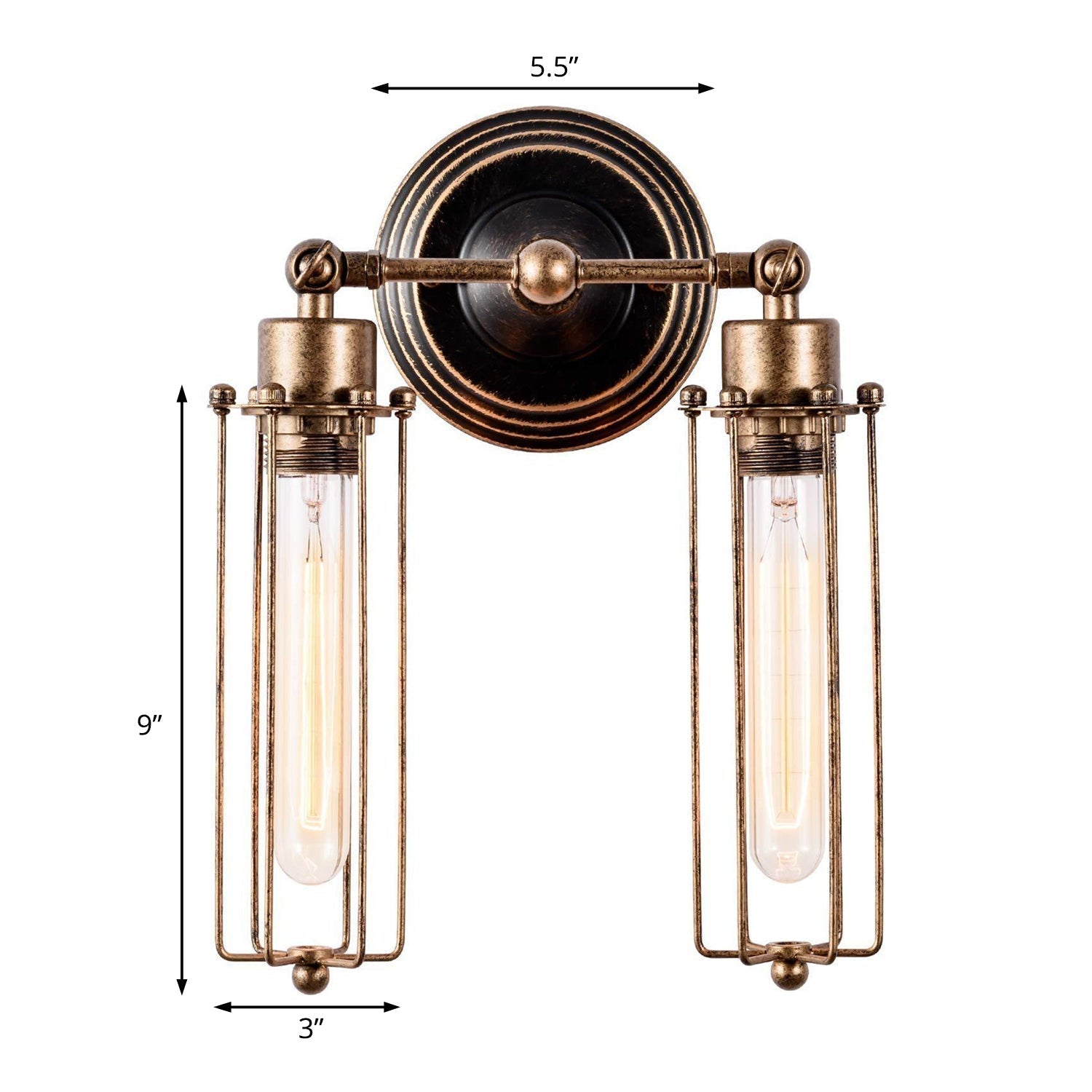 Embrace Industrial Charm and Flexible Illumination: The Rustic Cage Wall Sconce