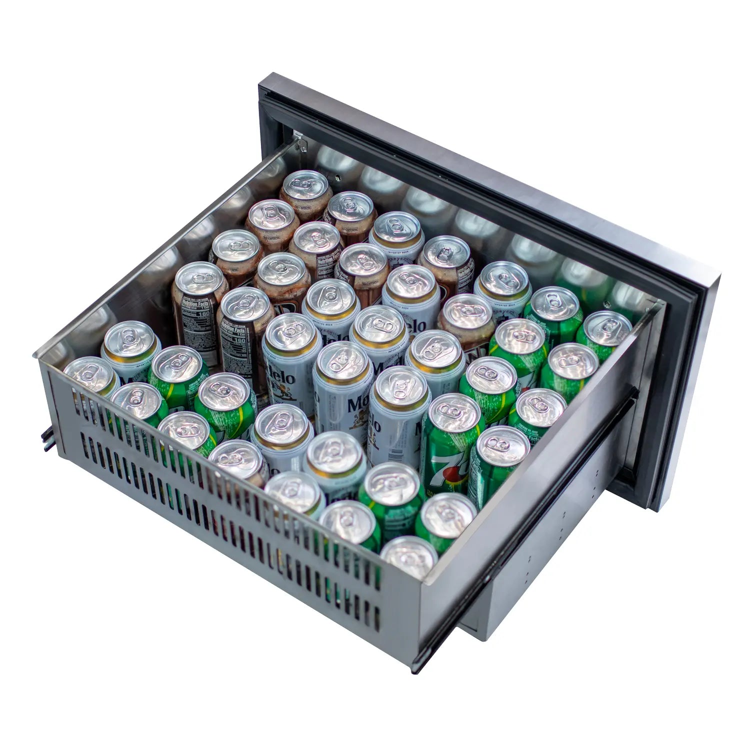 Kegco 24" Wide Built-In Stainless Steel Commercial Two-Drawer Refrigerator-Outdoor