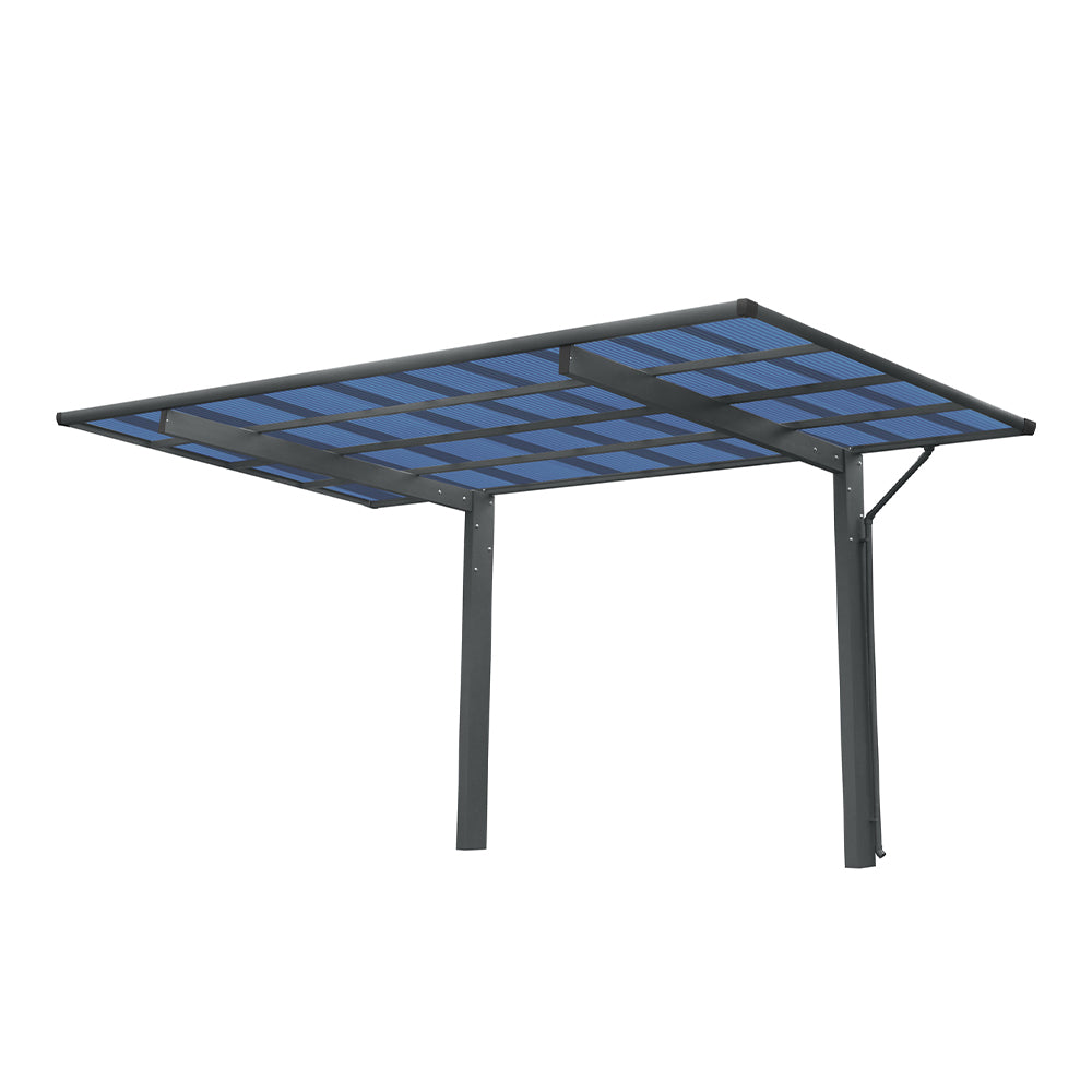 [10X17FT] Alora Extra Large Heavy-Duty Outdoor Aluminum Single Side Carport With Galvanized Metal Roof (SAK31279)