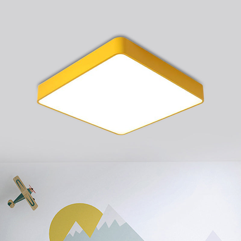 Cheerful Square Light for Kids' Rooms: LED Flush Mount Fixture