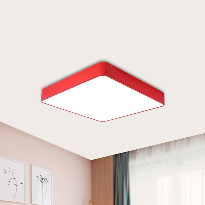 Cheerful Square Light for Kids' Rooms: LED Flush Mount Fixture