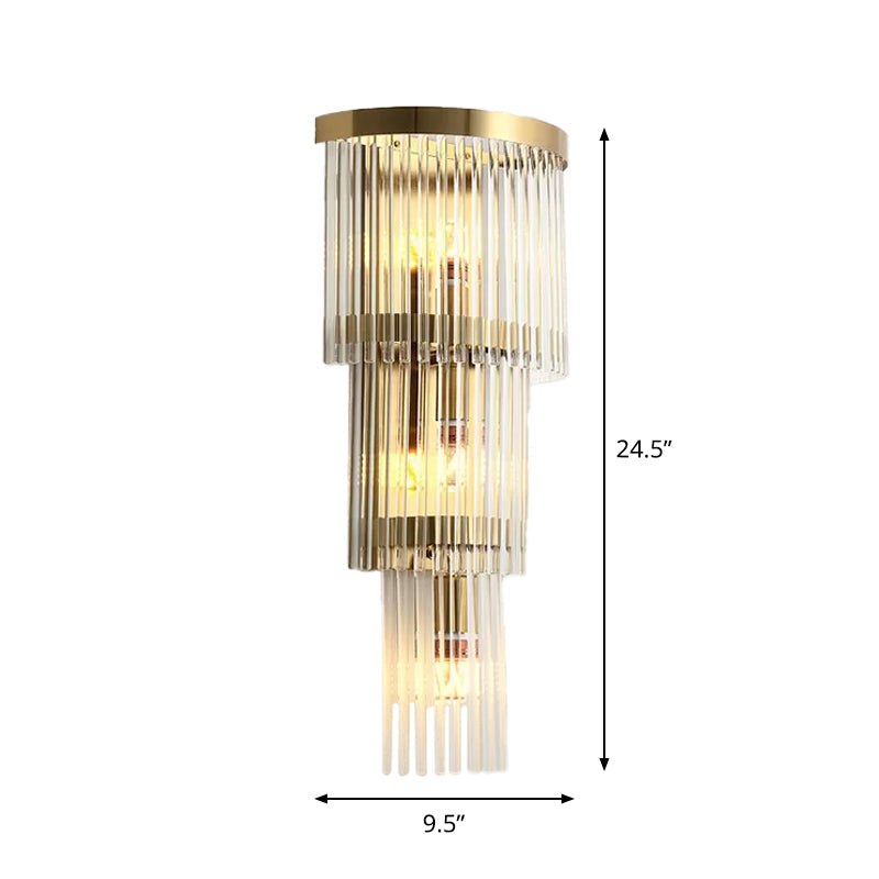 Alivia Elegance Meets Sparkling Brilliance: The Gold Crystal Wall Sconce (1-3 Lights)