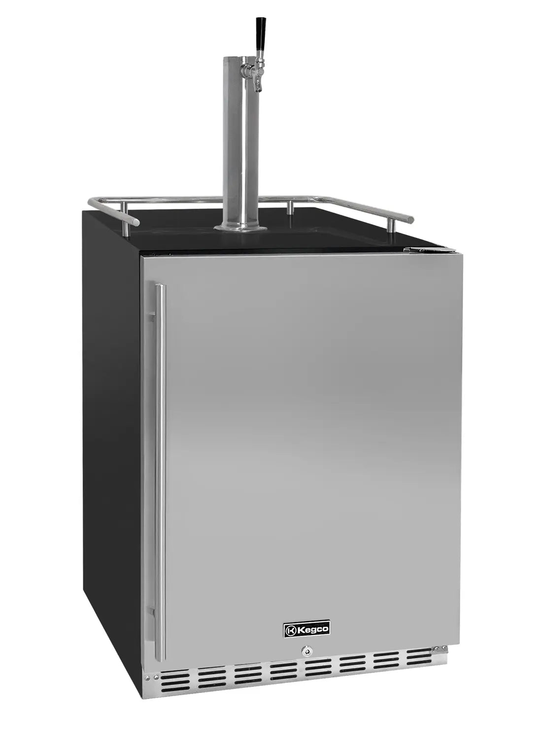 Kegco 24" Wide Single Tap Stainless Steel Built-In Right Hinge Kegerator with Kit- Indoor