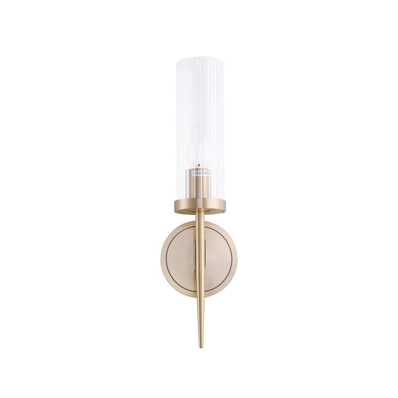 Angelina Elegance Meets Warm Illumination: The Gold Fluted Glass Wall Light
