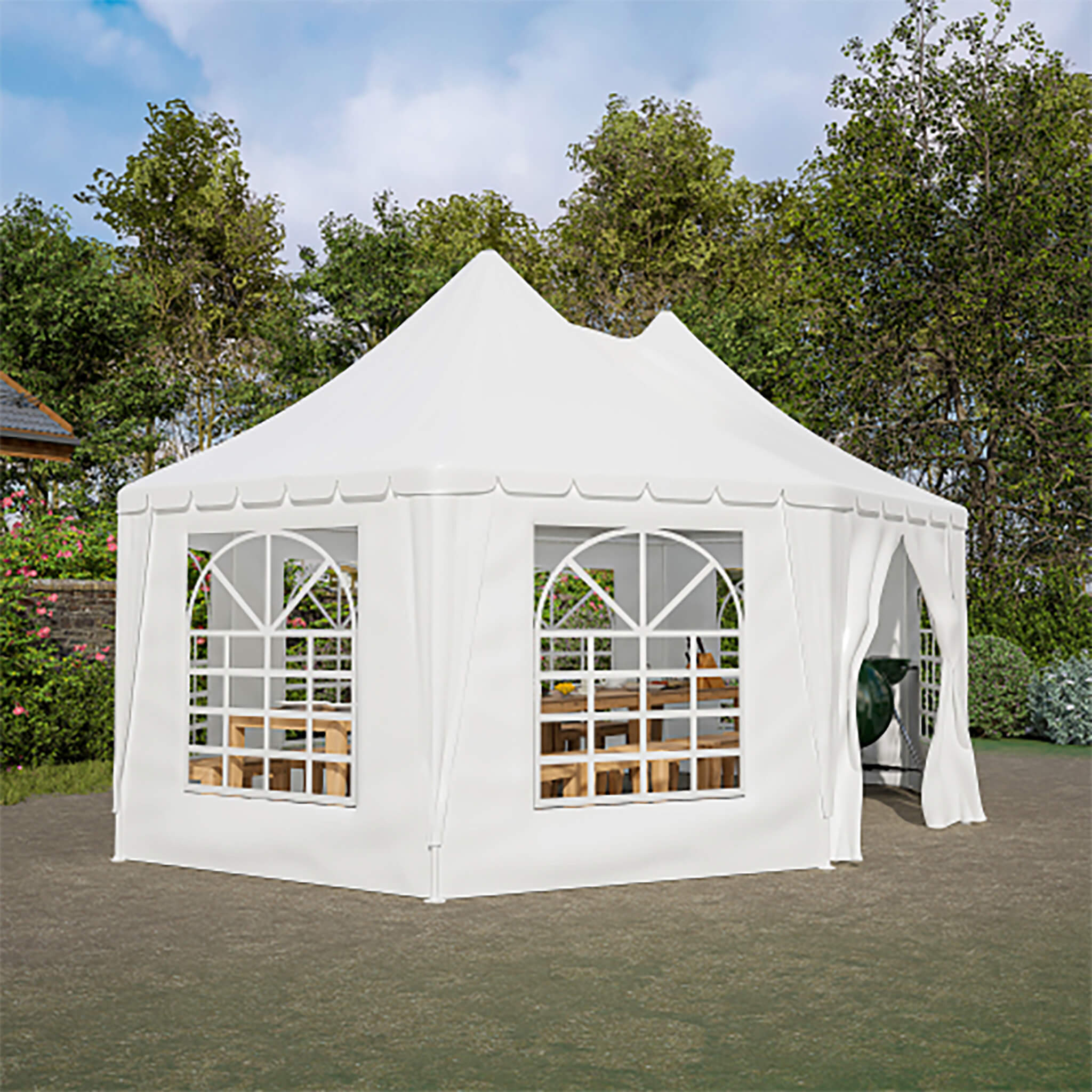 [20X15FT] Alora Extra Large Heavy-Duty Outdoor Waterproof Party, Wedding Tent With Steel Frame (SAK07645)