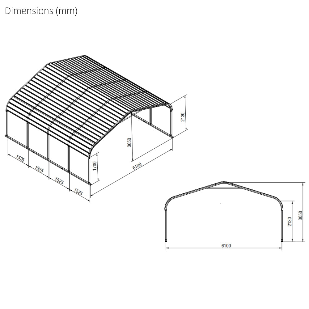 20x20 ft Outdoor Metal Carport