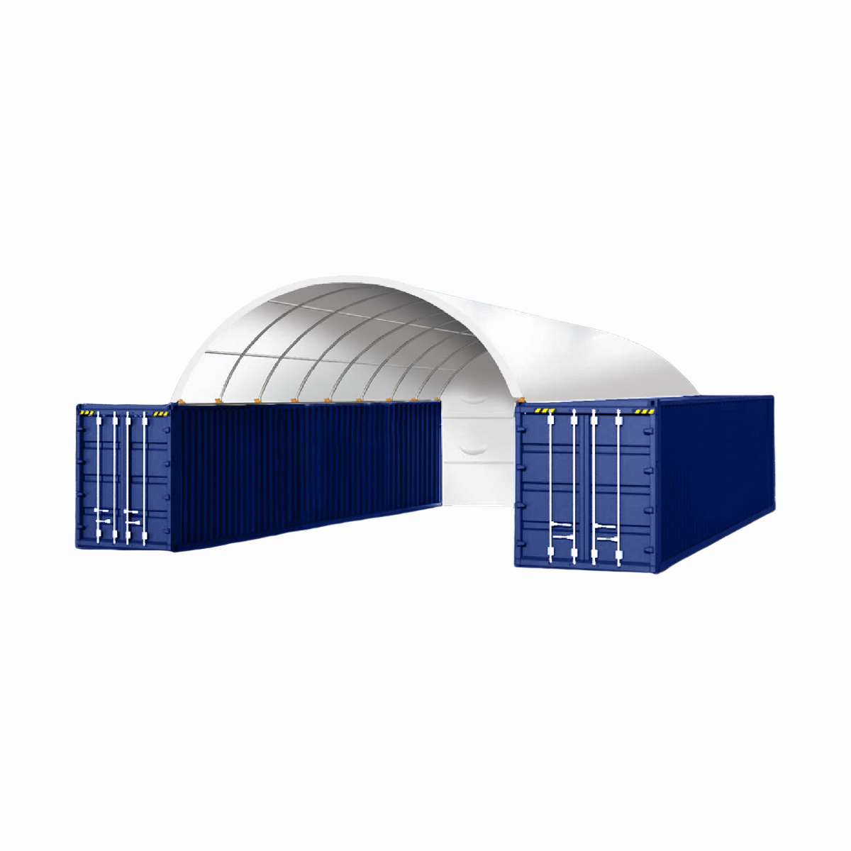 20x40 ft Container Shelter with Closed Back Panel