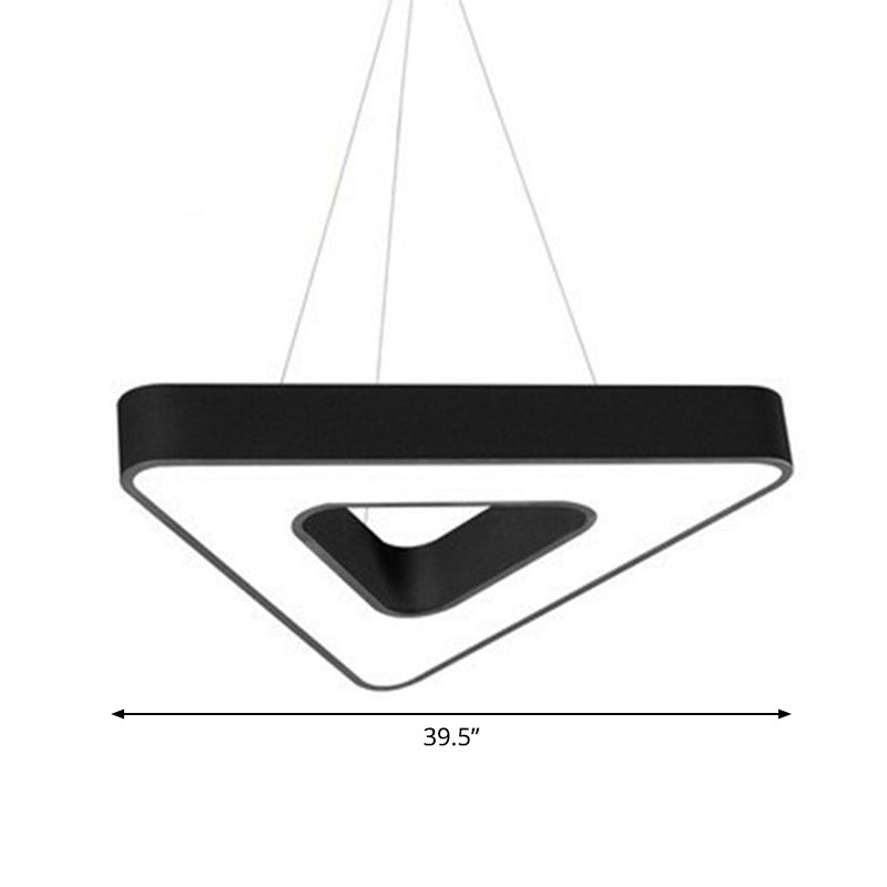 Triangular LED Gym Chandelier - Contemporary Acrylic Suspension Light in Black, Multi-Size, Energy-Efficient (23.5" - 47.5")