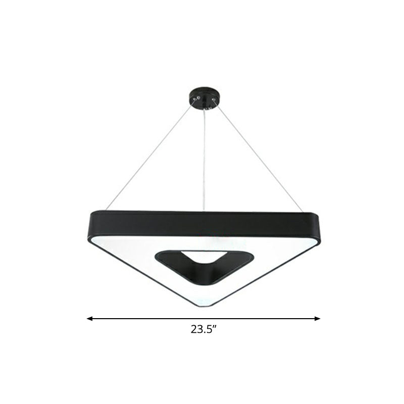 Triangular LED Gym Chandelier - Contemporary Acrylic Suspension Light in Black, Multi-Size, Energy-Efficient (23.5" - 47.5")
