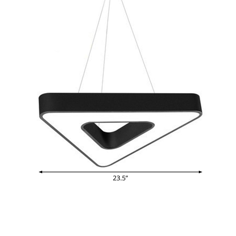 Triangular LED Gym Chandelier - Contemporary Acrylic Suspension Light in Black, Multi-Size, Energy-Efficient (23.5" - 47.5")