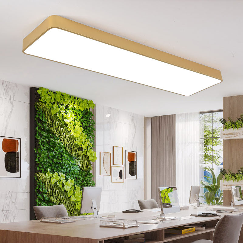 Kennedy Modern LED Flush Mount: Warm Wood and Minimalist Light for Your Office