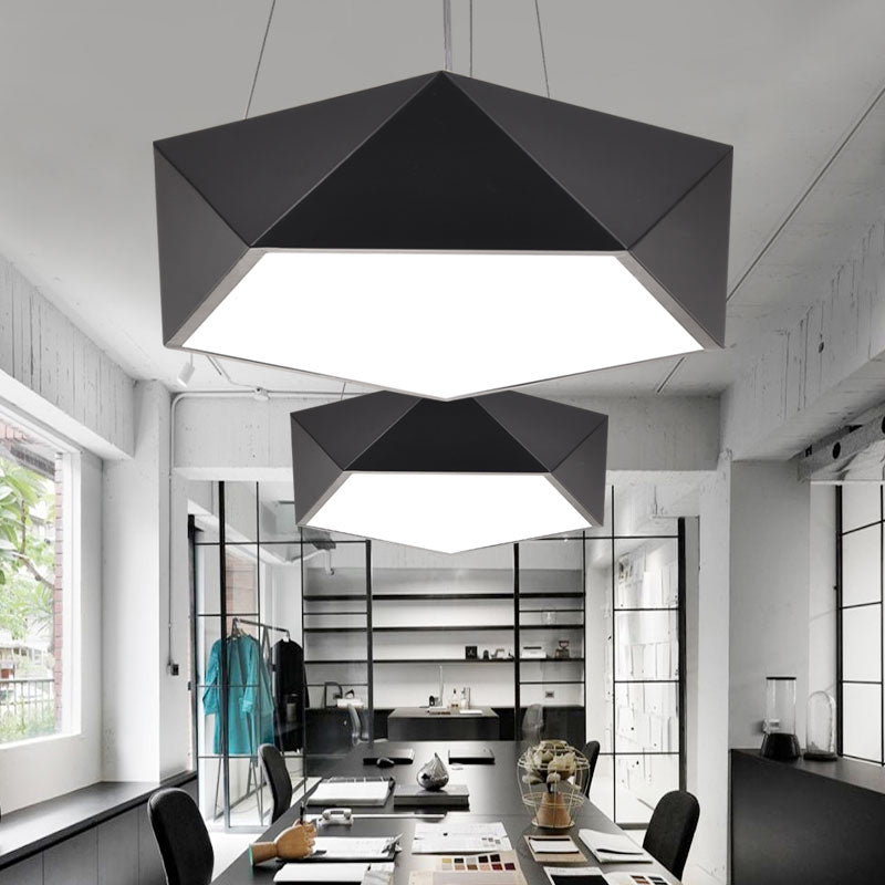 Anya's Modern Black Pentagon LED Chandelier