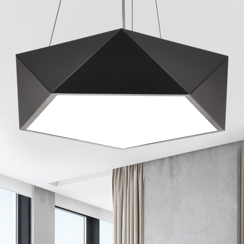 Anya's Modern Black Pentagon LED Chandelier