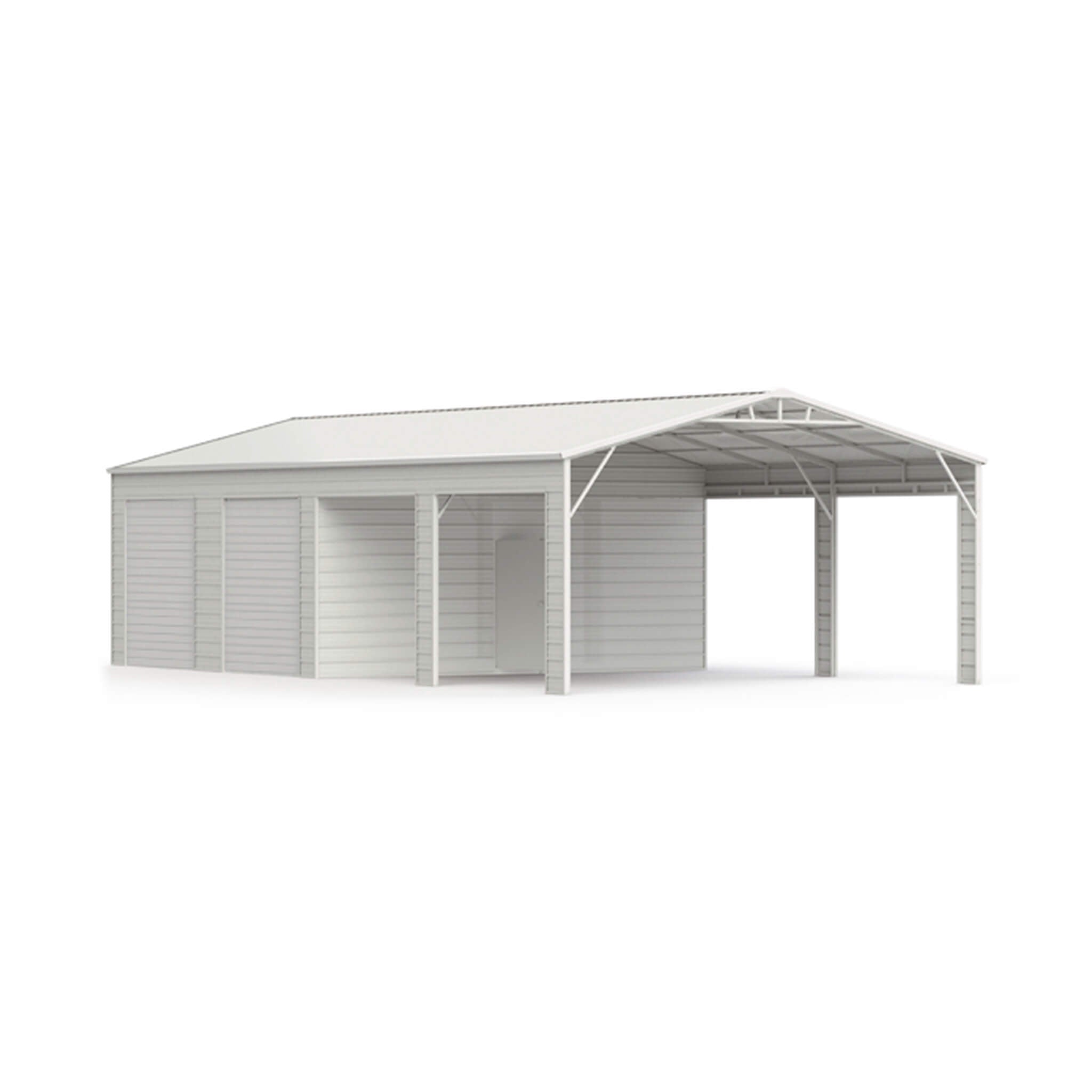 [23X46FT] Heavy-Duty Steel Garage Storage Shed With Reinforced Roof And 2 Doors (SAK29384)