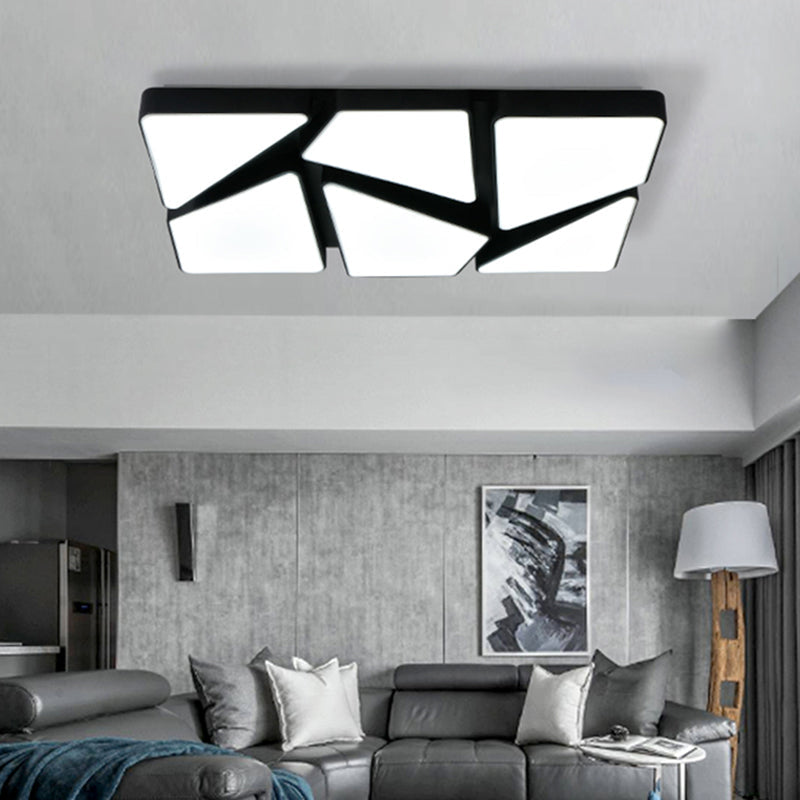 Modern LED Flush Mount: Square/Rectangular Options for Home or Office