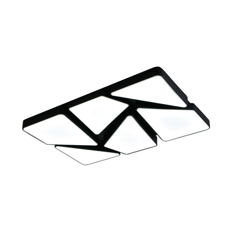 Modern LED Flush Mount: Square/Rectangular Options for Home or Office