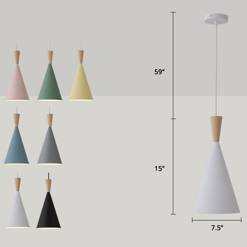 Macaron Style Geometric Pendant Light - Modern Metal Hanging Fixture for Dining Room