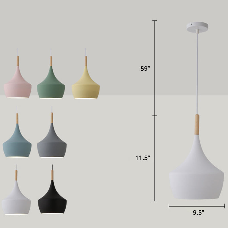 Macaron Style Geometric Pendant Light - Modern Metal Hanging Fixture for Dining Room