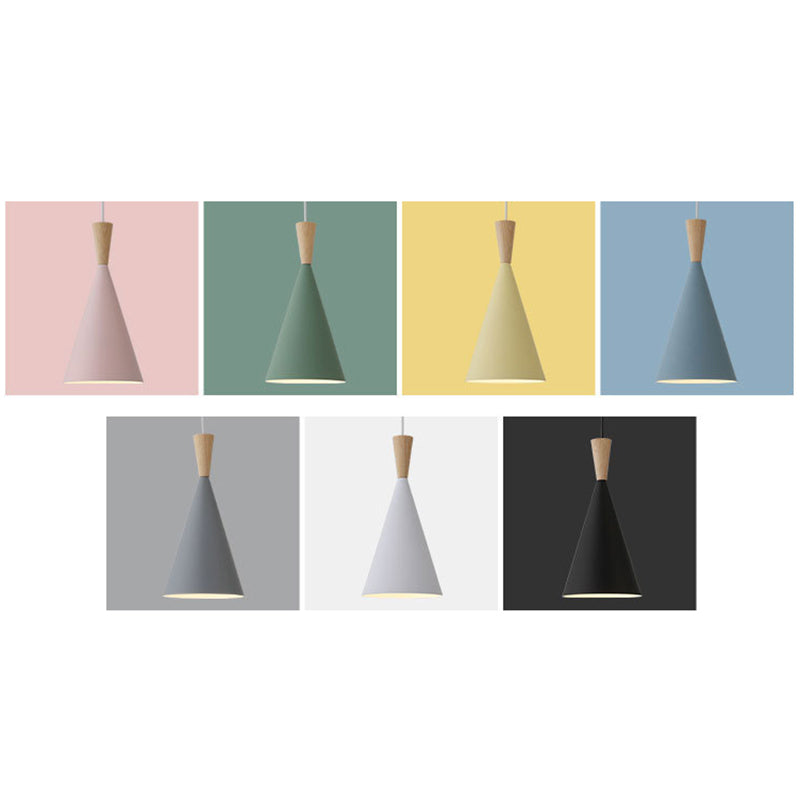 Macaron Style Geometric Pendant Light - Modern Metal Hanging Fixture for Dining Room