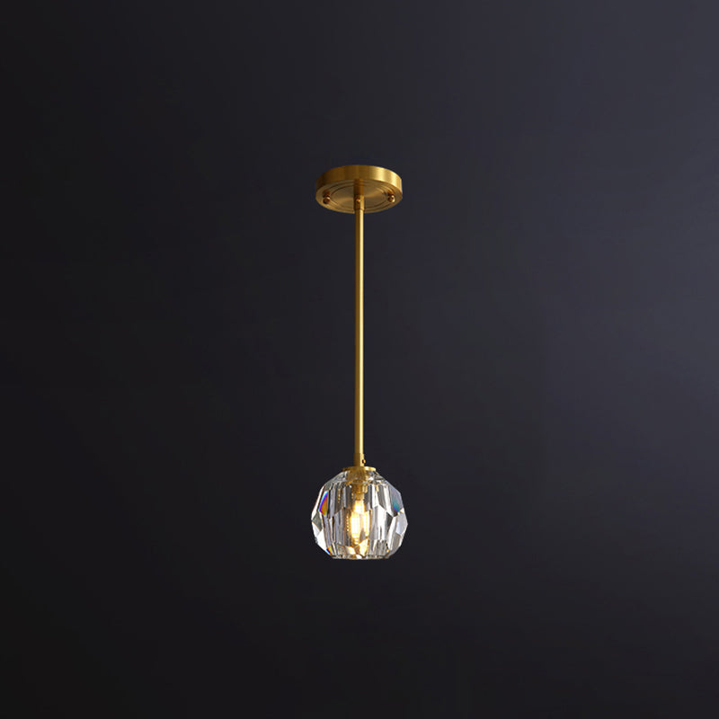 Sophia's Stunning Crystal Gold Pendant Lamp - Illuminate with Elegance