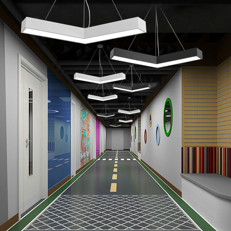 Alexandra Modern V-Shape Ceiling Light - LED Flush Mount in Black or White