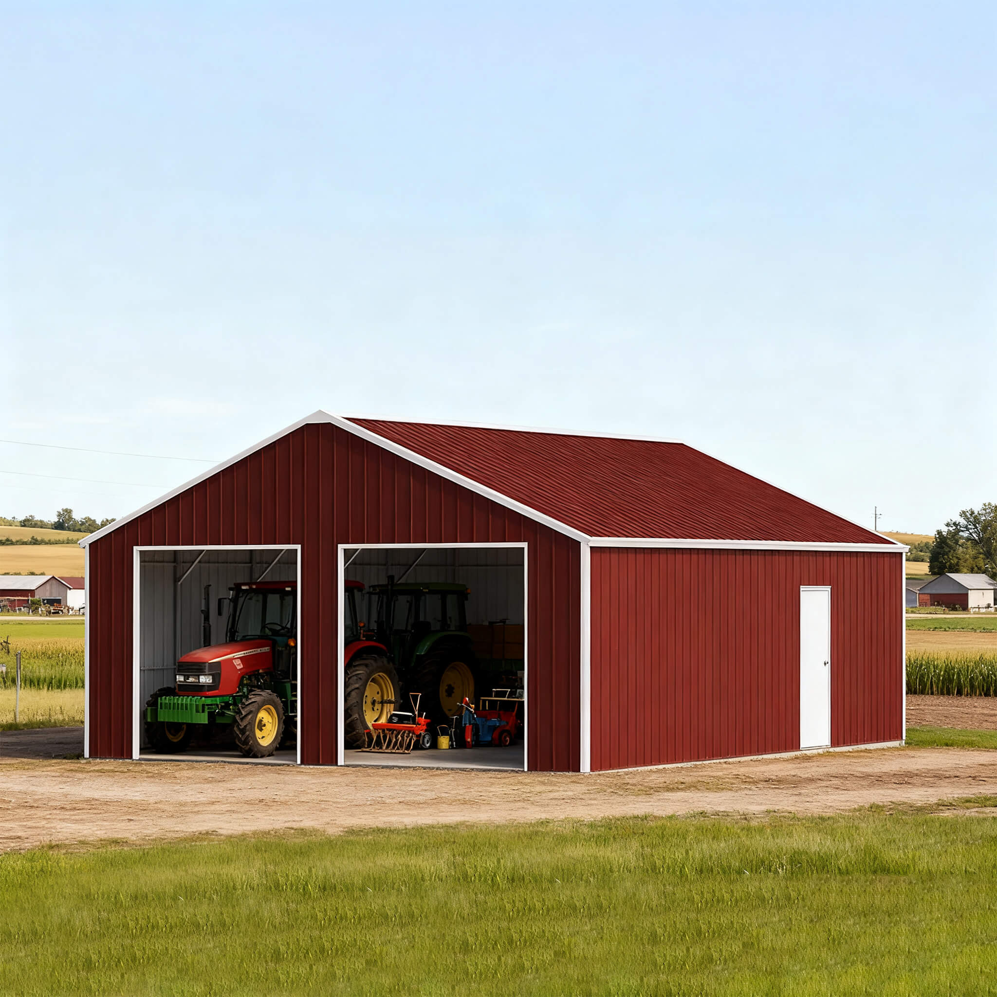 [25X33FT] Heavy-Duty Dual-Door Galvanized Steel Storage Shed (SAK72345)