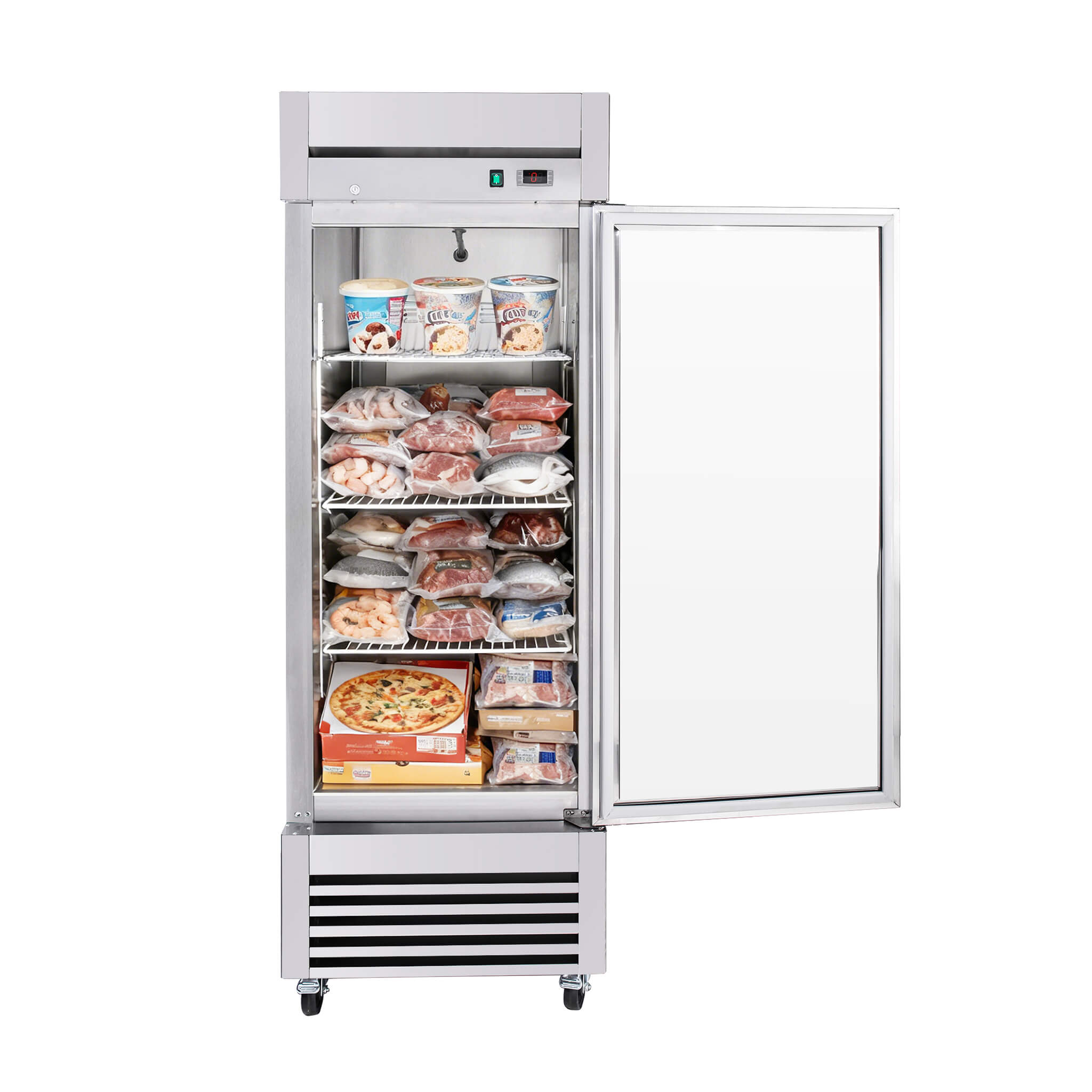 27-Inch 20.5 Cu.Ft Commercial Solid Door Stainless Steel Reach-In Freezer (SAK29705)