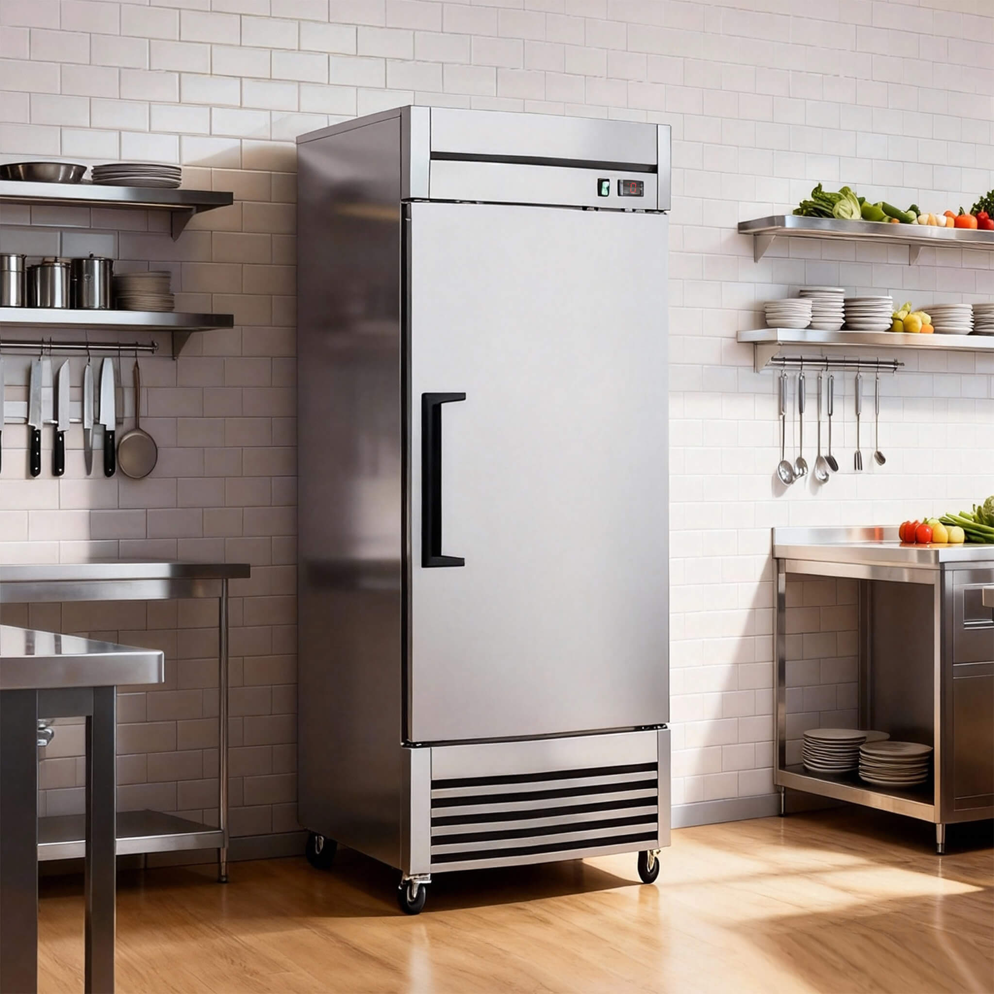 27-Inch 20.5 Cu.Ft Commercial Solid Door Stainless Steel Reach-In Freezer (SAK29705)