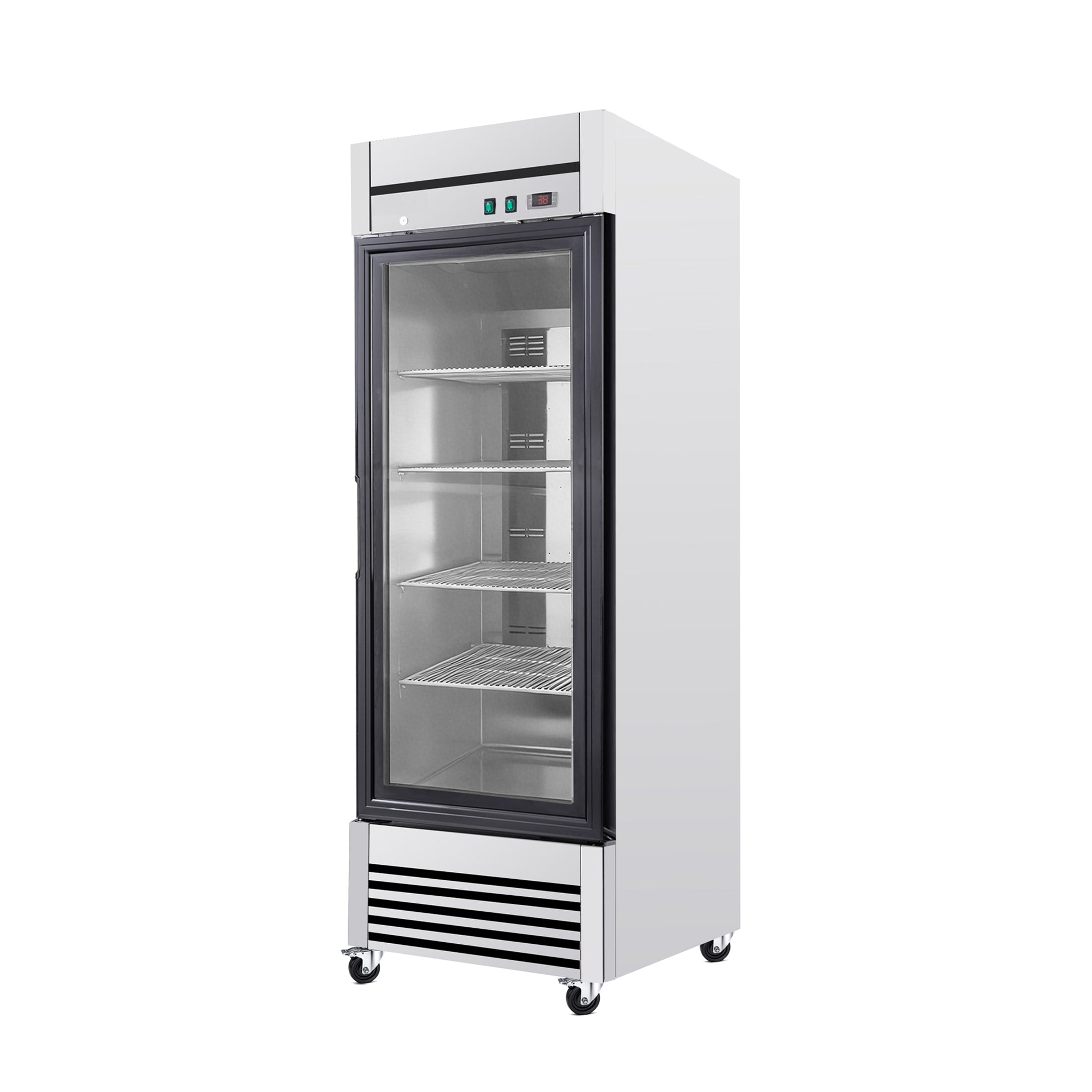 27-Inch Commercial Single Glass Door Reach-In Display Refrigerator (SAK30864)