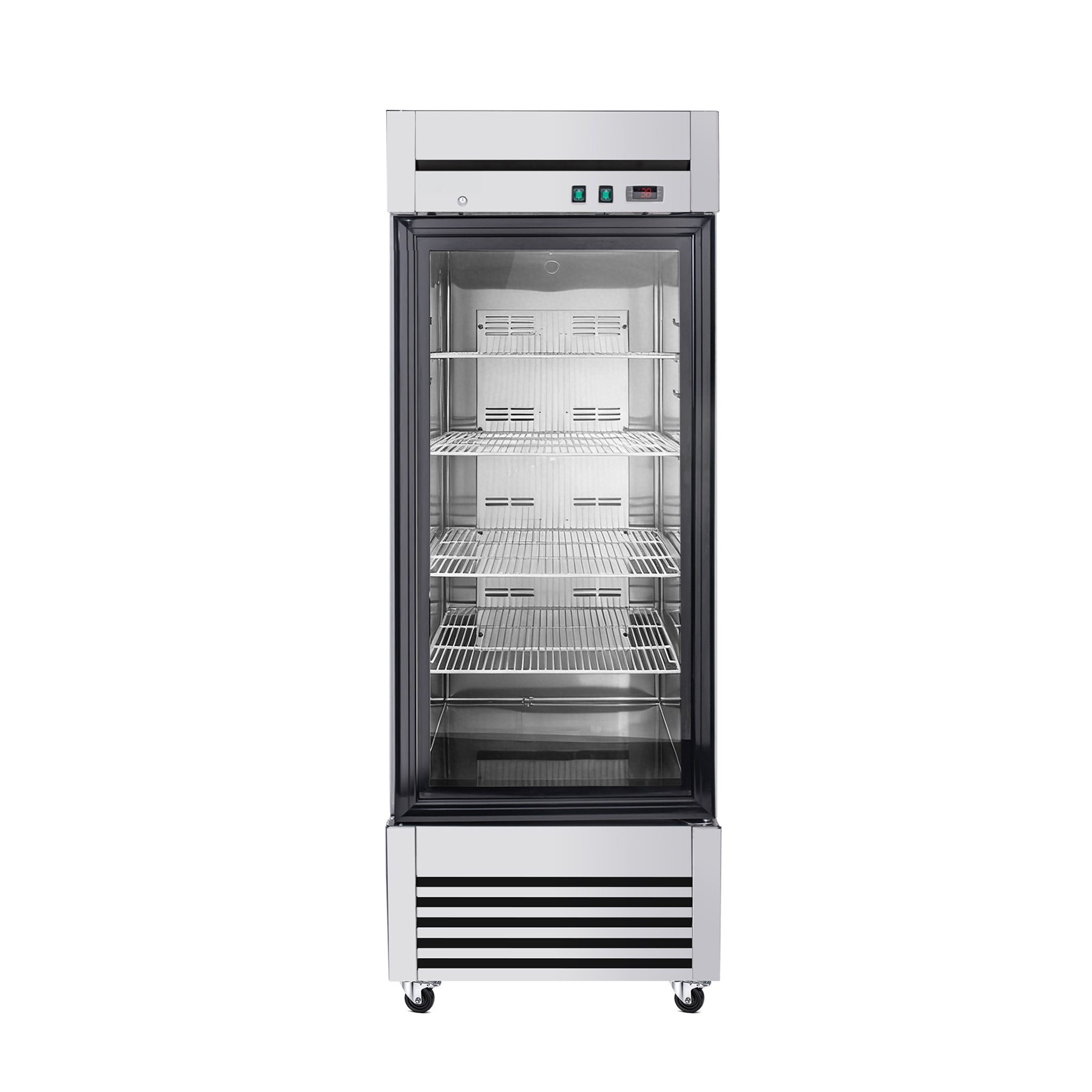 27-Inch Commercial Single Glass Door Reach-In Display Refrigerator (SAK30864)