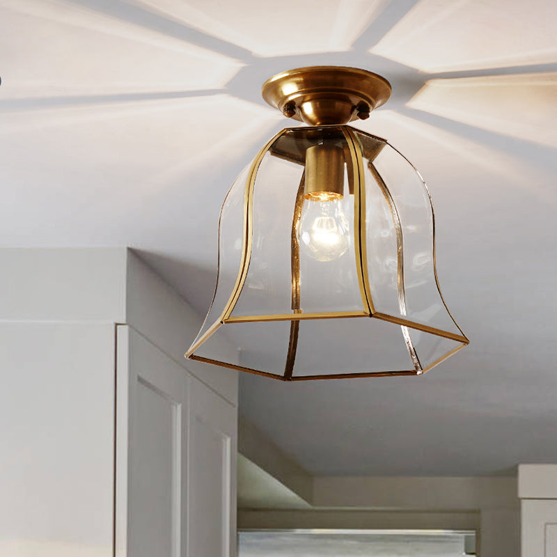 Colonial Charm: Timeless Bell-Shaped Flush Mount Light