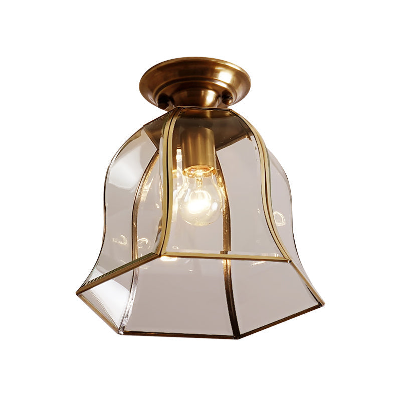Colonial Charm: Timeless Bell-Shaped Flush Mount Light